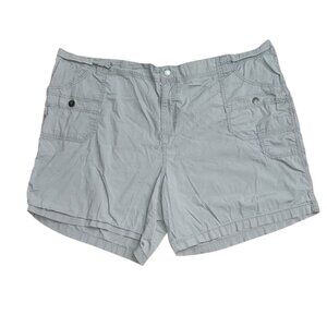 Lane Bryant Shorts Womens Plus Size 28 Solid Grey Gray Cargo Pockets Lightweight